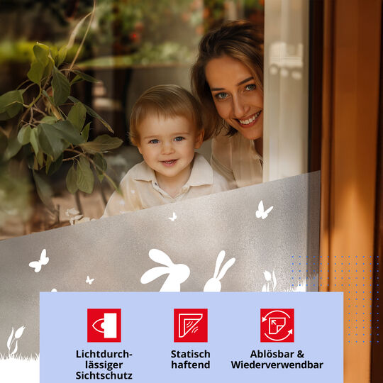 Fensterfolie static window border Lovely Rabbits image number null